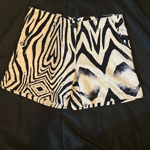 Juma blue and cream 100% silk shorts size 2 - Picture 1 of 6